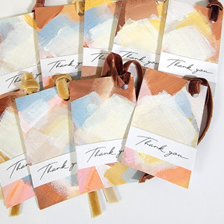 Saffron Hand-painted Gift Tags/ Pack of 10 Favors