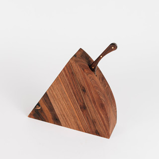 The Walnut Cheese Block with Hand-Forged Knife Couple gifts