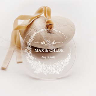 Personalized Acrylic White Floral We Do Ornament, Set of 1 Couple gifts