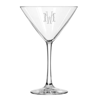 Custom Monogram Martini 10oz Glass Couple gifts