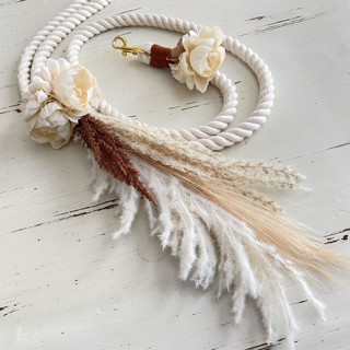 Pampas Grass Cotton Rope Dog Leash Couple gifts