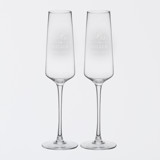 Bride and Groom Personalized Champagne Estate Glasses, Set of 2 Couple gifts