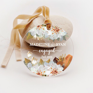 Personalized Acrylic Fall Dahlia Banksia Married Ornament, Set of 1 Couple gifts