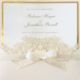 Custom Laser Cut Invitation Pocket for 6x6 Card | Set of 10 | Envelopes Included Invitation Pockets