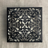 Black glitter lace laser cut square petal fold | pack of 10 Invitation Pockets