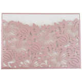 Floral Laser Cut Invitation Pocket for 5x7 Card | Set of 10 | Envelopes Included Invitation Pockets