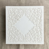 White Chantilly lace laser cut square pocket | pack of 10 | Envelopes Included Invitation Pockets