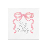 Sweet Pink Bow Personalized Baby Shower Napkin Napkins