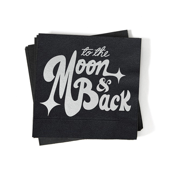 To The Moon and Back Napkin Pack, cocktail size, pack of 50 Wedding