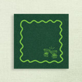 Clinking Glasses Wavy Border Premium Cocktail Napkins | Pack of 50 premium quality Napkins