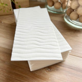 Luxe Linen Debossed Napkins | Mod Waves in Simply White Napkins