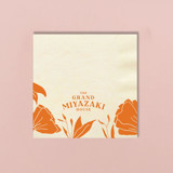 Custom Grand House Bold Floral Napkin, cocktail size, set of 100 Napkins