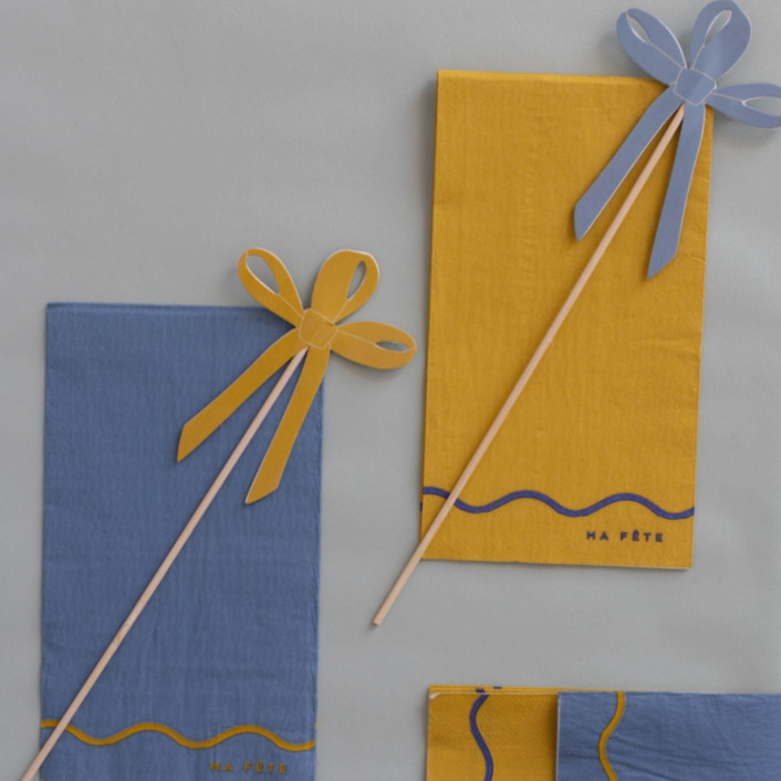 Signature Napkins, Blue & Yellow (16) Napkins by MA FÊTE Minted