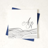 Romantic Waves with Initials Napkin, cocktail size, set of 100 Napkins