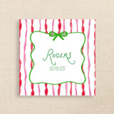 Fun Holiday Striped Name Personalized Cocktail Napkins | Pack of 50 premium quality Napkins