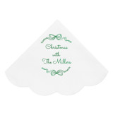 Holiday Bows  Scalloped Luncheon Napkin Napkins