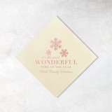 Custom Snowflake Holiday Napkin, cocktail size, set of 100 Napkins