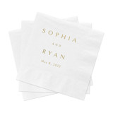 Foil Wedding Cocktail Napkins, Pack of 200 Napkins
