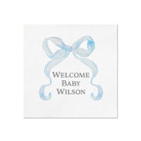 Blue Bow Personalized Baby Shower Napkins Napkins