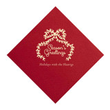 Season's Greetings Customizable Bow Napkins, Set of 50 Napkins