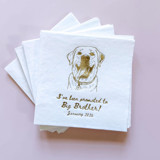 Pregnancy Announcement Party Napkin | Dog Mom Baby Shower Napkin | Set of 50 Napkins