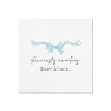 Blue Gingham Bow Personalized Baby Shower Napkin Napkins