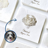 Personalized Pet Portrait Bar Napkin | Set of 50 | Dog Illustration Cocktail Napkin Napkins