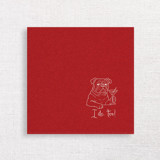 “I Do, Too!” Bulldog Wedding Cocktail Napkins Red Napkins