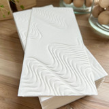 Luxe Linen Debossed Napkins | Retro Ripple in Simply White Napkins