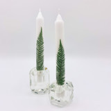 Pressed Flower White Taper Candle Set Of 2 Candles