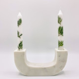 Pressed Flower White Taper Candle Set Of 2 Candles