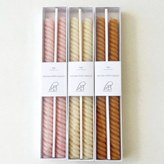 HELIX TAPERS set of 6 // ROSEWATER, CATHEDRAL, ORO Candles