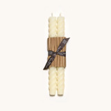10" Rope Tapers (pair) Cream Candles