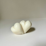 White 2 Hearts As 1 Candle Candles