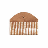 Oak Brown Stripes Cotton Wax Block Printed  Envelope Pouch Bridal Clutches and Purses