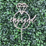 Engaged Cake Topper | Birch Wood Cake Toppers