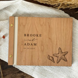 Coastal Charm Wedding Guest Book | Cherry Wood | 8.5 x 11 Guest books
