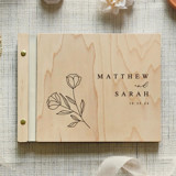 Natural & Elegant Wedding Guest Book | Maple Wood | 8.5 x 11 Guest books