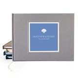 Custom Wedding Guest  Book · Classic & Sophisticated · Gray Linen Guest books