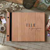 Mid-Century Modern Wedding Guest Book | Cherry Wood | 8.5 x 11 Guest books