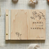 Contemporary Elegance Wedding Guest Book | Maple Wood | 8.5 x 11 Guest books