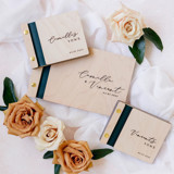 Romantic Garden Wedding Guest Book & Vow Book Set | Maple Wood | Set of 3 Books Guest books