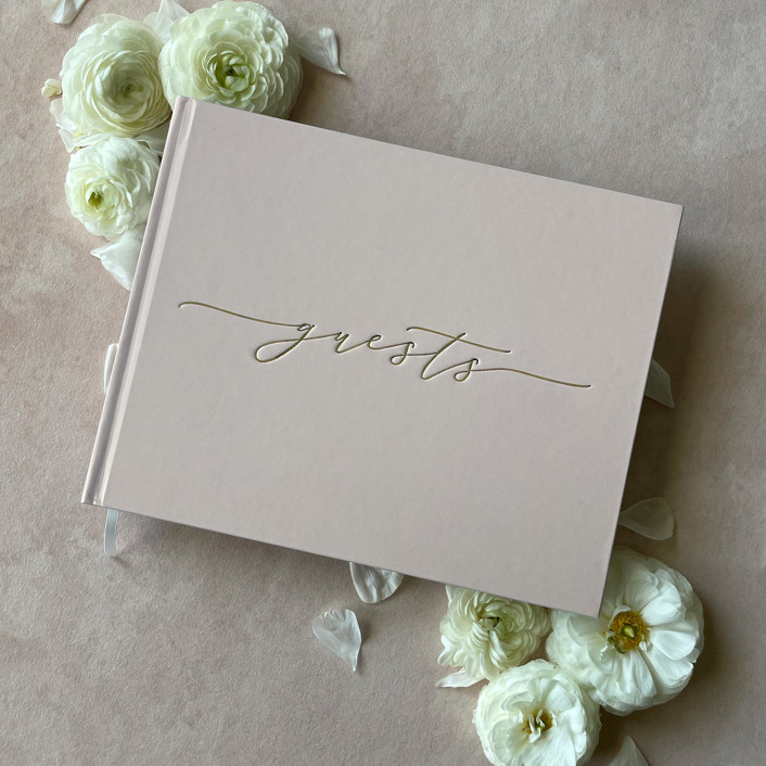Guest BooksBlush Nude Minimalist Guest Book