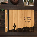 Western Desert Cactus Wedding Guest Book | Amber Bamboo | 8.5 x 11 Guest books