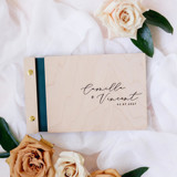 Romantic Garden Wedding Guest Book | Maple Wood | 6 x 9 Guest books