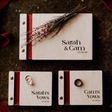 Gothic Wedding Guest Book & Vow Book Set | Maple Wood | Set of 3 Books Guest books