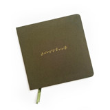 Linen Fabric Wedding Guest Book | Gold Foil on Olive Green Linen Guest books