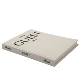 Linen Wedding Guest Book with black text Guest books