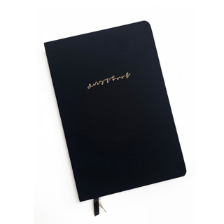 Linen Wedding Guestbook | Gold Foil on Black Linen Guest books