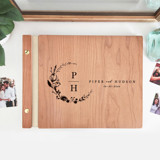 Floral Wedding Guest Book | Cherry Wood | 8.5 x 11 Guest books